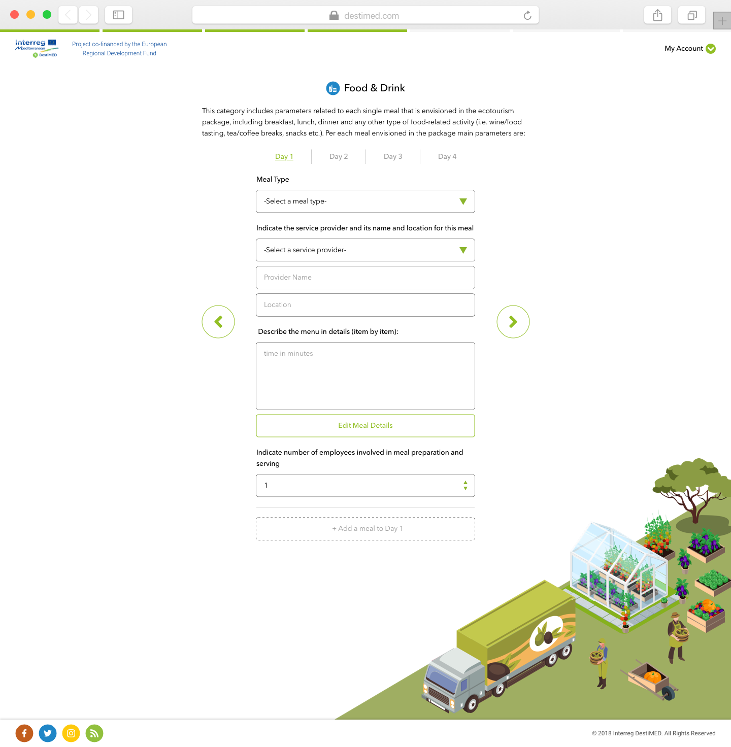 DestiMed Food and Drink screen