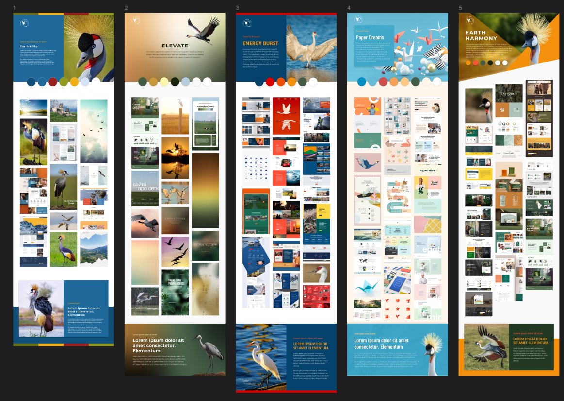 Screenshot of ICF moodboards.